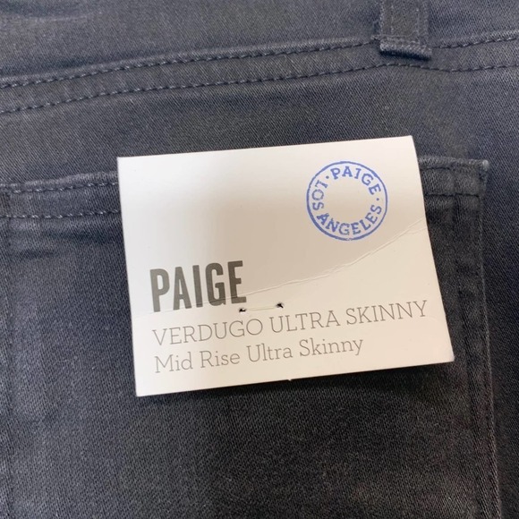 Paige Verdugo Ultra Skinny Embellished Black‎ Jeans NWT SZ 25 - Picture 8 of 8